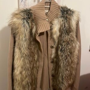 Michael Kors Rabbit fur sweater jacket in brand new condition